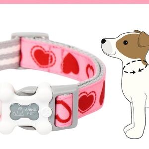 Pink Heart Dog Collar